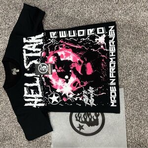 Kids Black Graphic Tee with Pink Skull Print